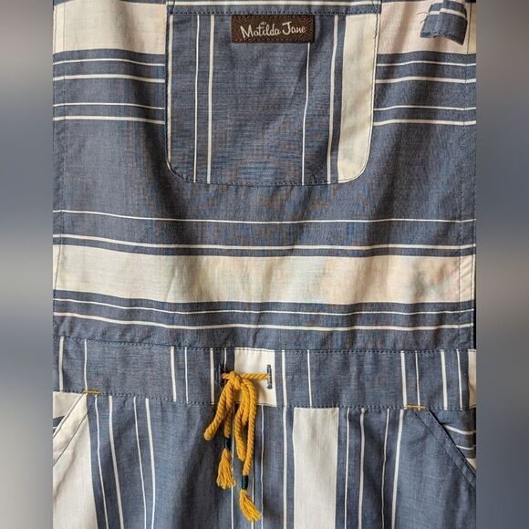 Matilda Jane Boho Farm Core Cotton Patchwork Tie Shoulder Overalls | Girls 14 - Picture 9 of 12